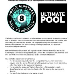 World Eight Ball Rules: Playing Rules 2020 - 8 Ball Umpire